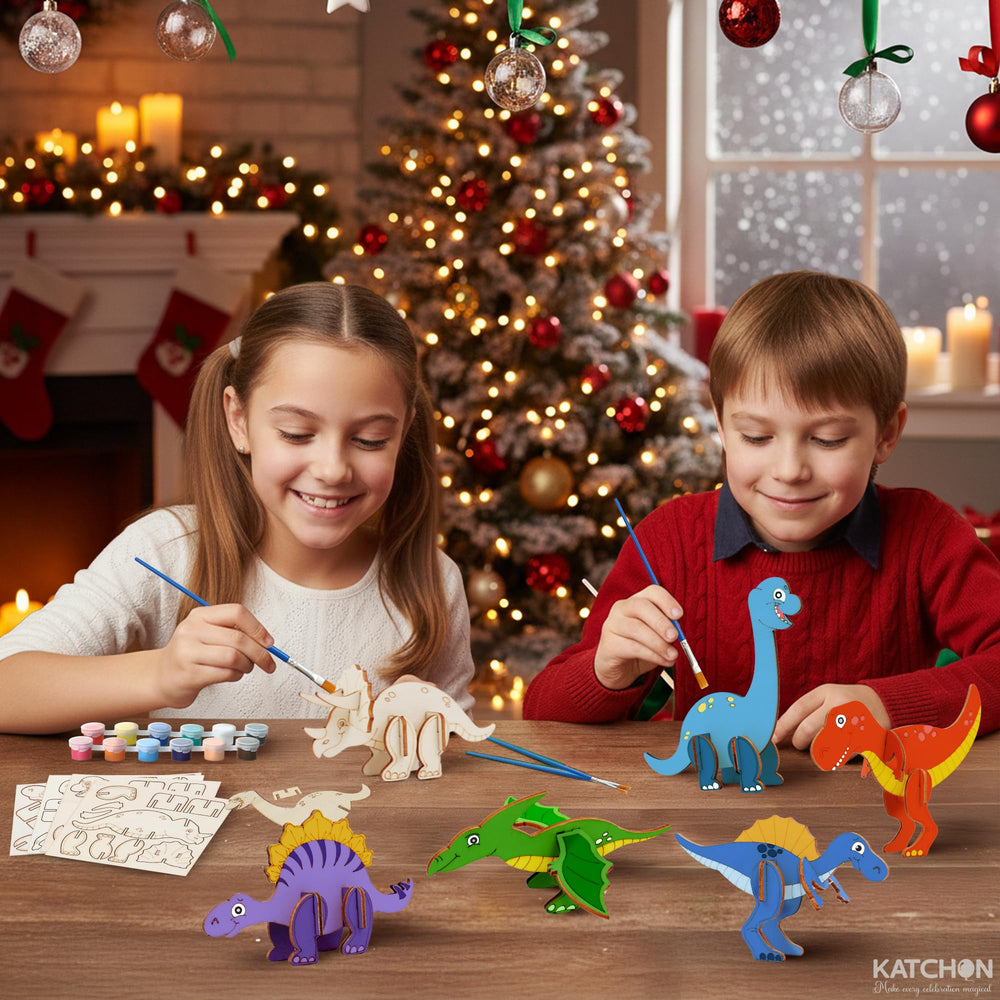 KatchOn dinosaur paint kit box – all-in-one kit for quick party setup.