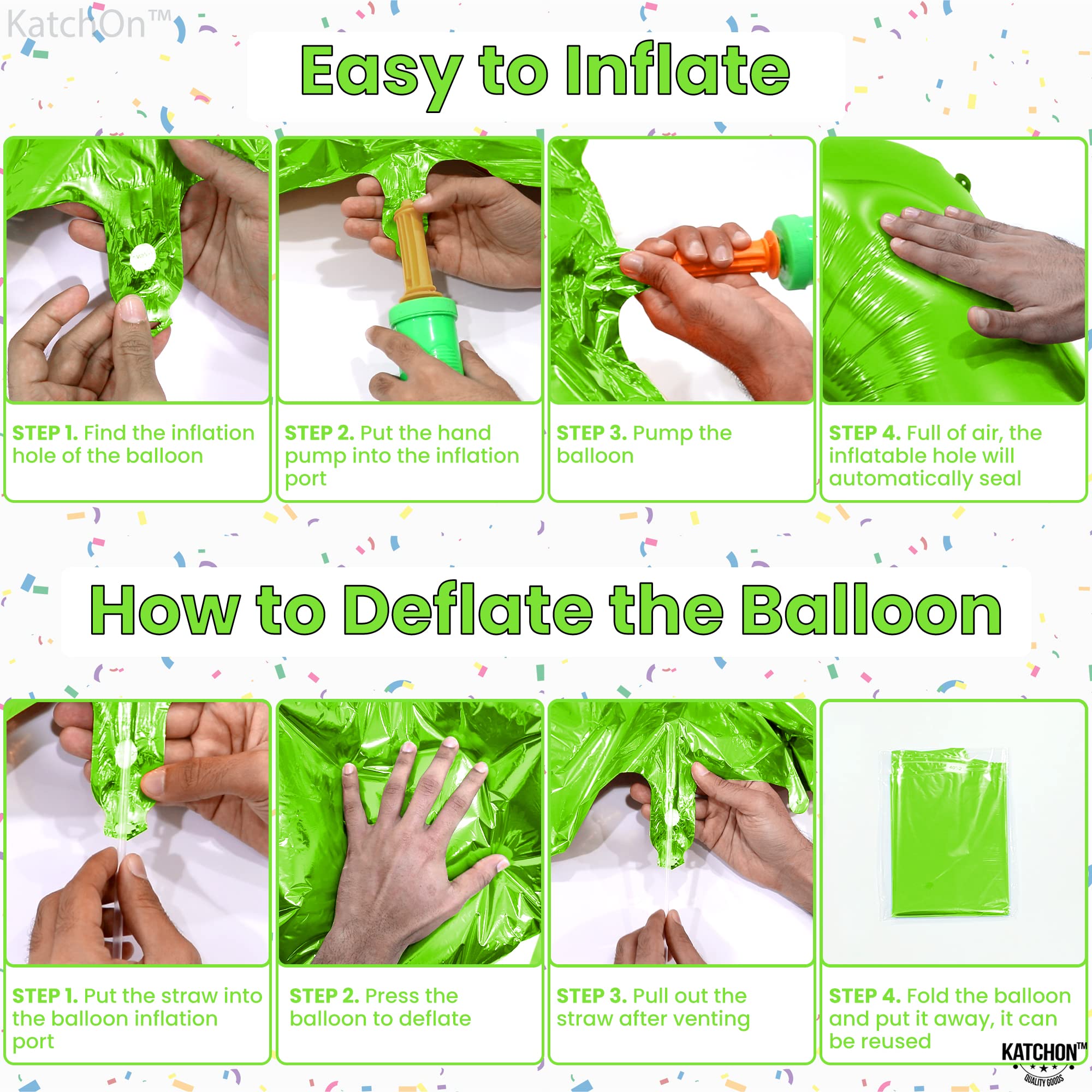 KatchOn foil balloon made of Grade-A material for durable, reusable decor.
