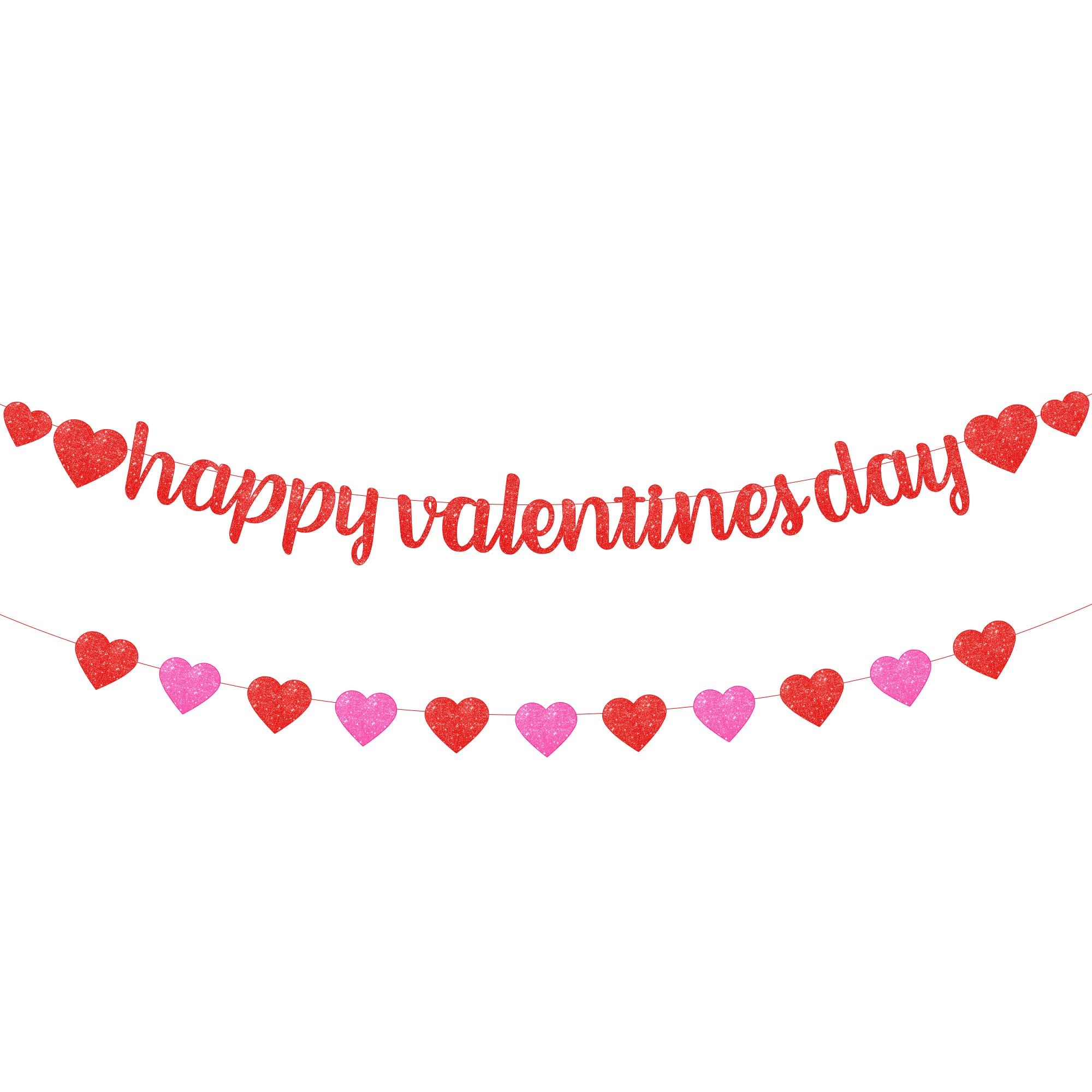 KatchOn glitter Happy Valentines banner 10ft for festive decor and wall display