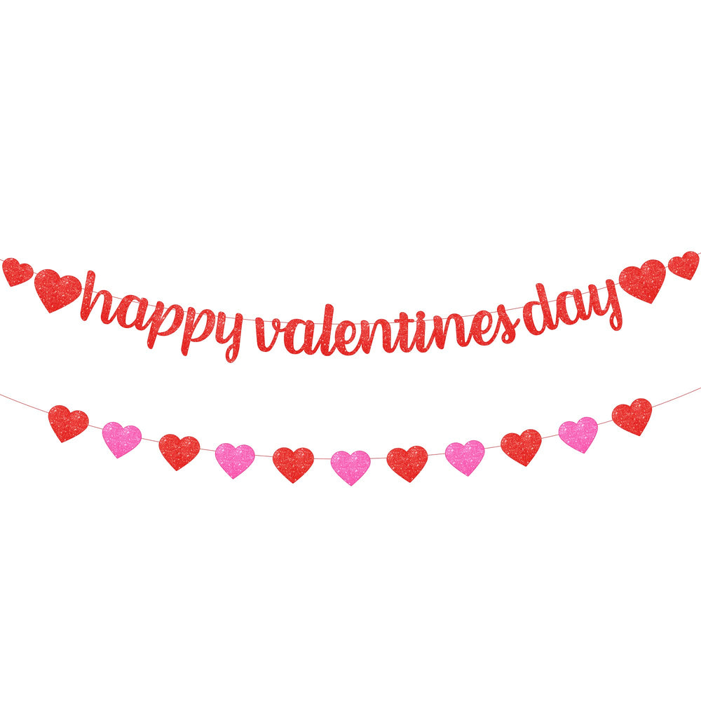 KatchOn glitter Happy Valentines banner 10ft for festive decor and wall display