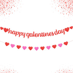 KatchOn glitter red Happy Galentines banner 10ft for festive backdrops and photo moments