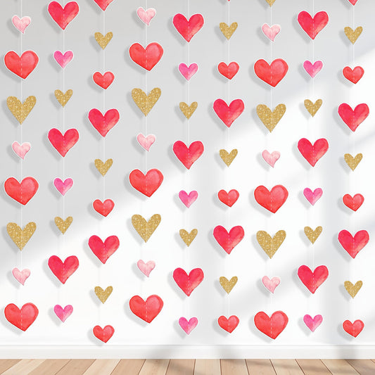 KatchOn glitter Valentines garland with nine strings for festive ambiance.