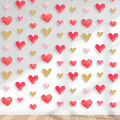KatchOn glitter Valentines garland with nine strings for festive ambiance.