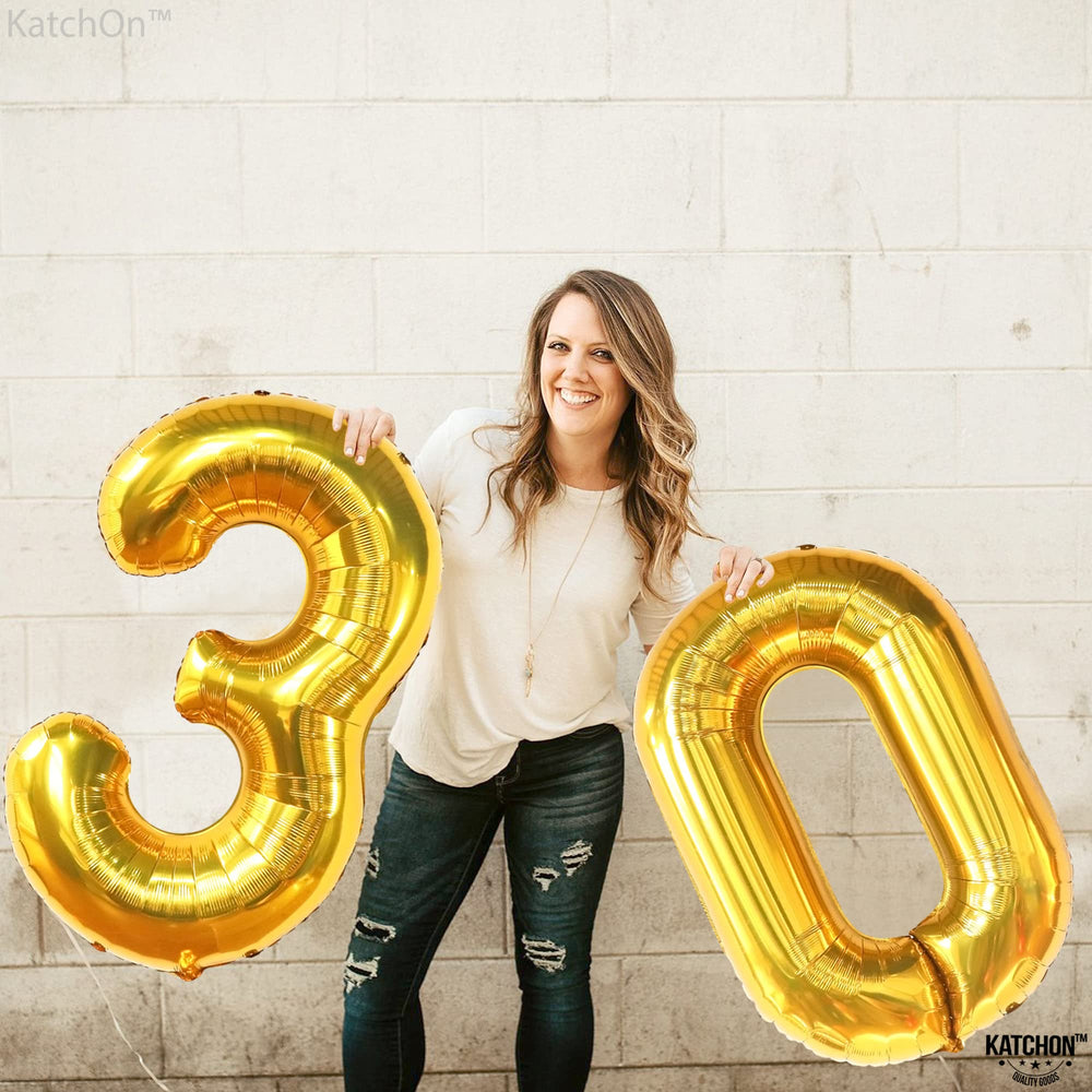 KatchOn Gold 30 Balloon Numbers 40 Inch durable mylar for reuse