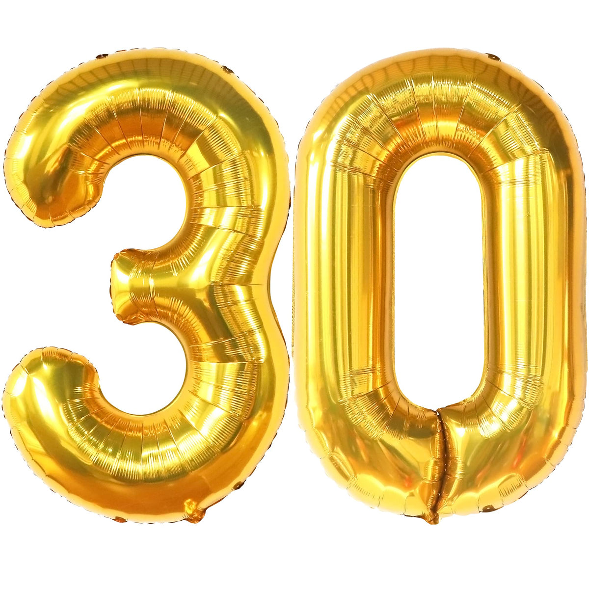 KatchOn Gold 30 Balloon Numbers 40 Inch front view for an elegant birthday display