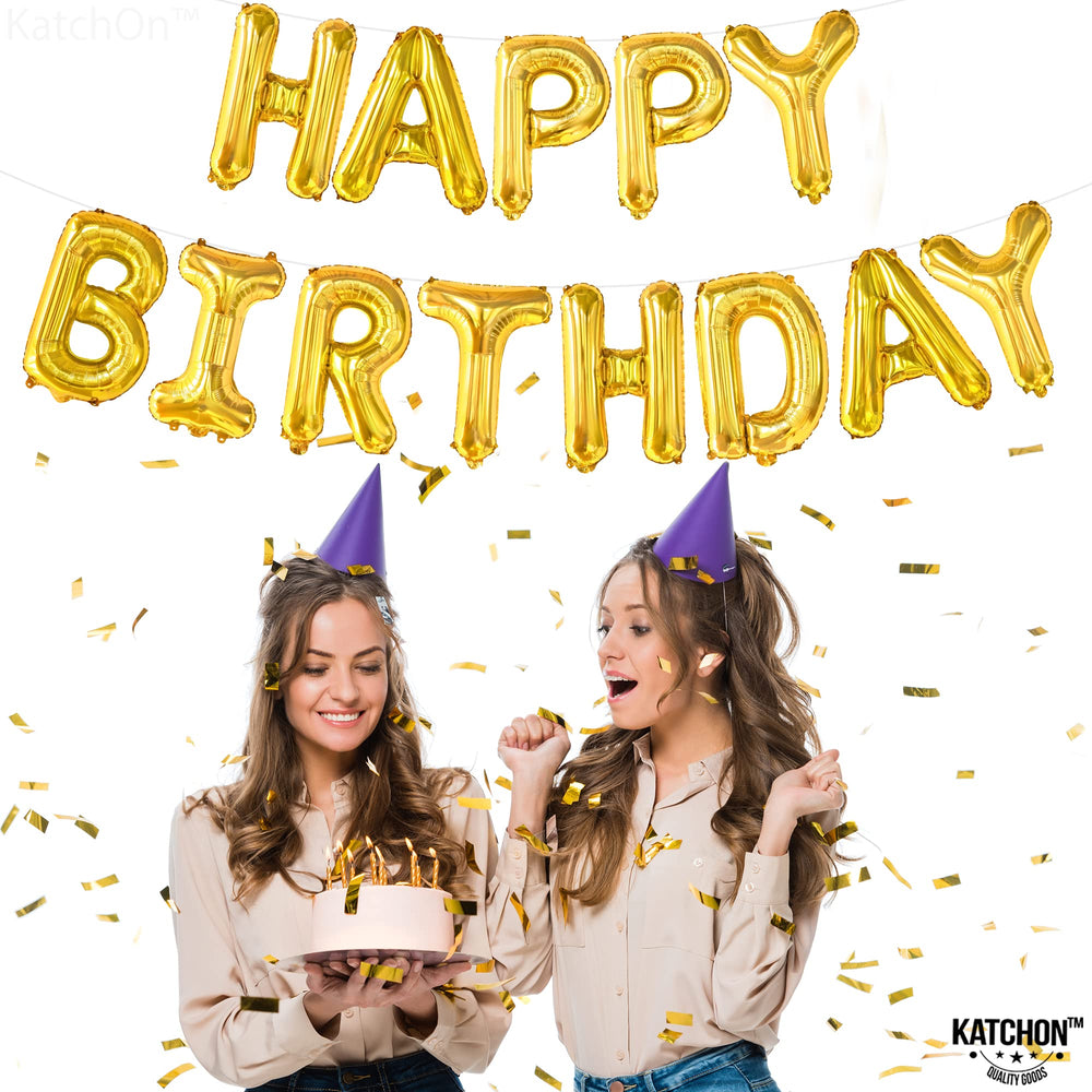 KatchOn gold birthday backdrop enhances celebrations with sparkle