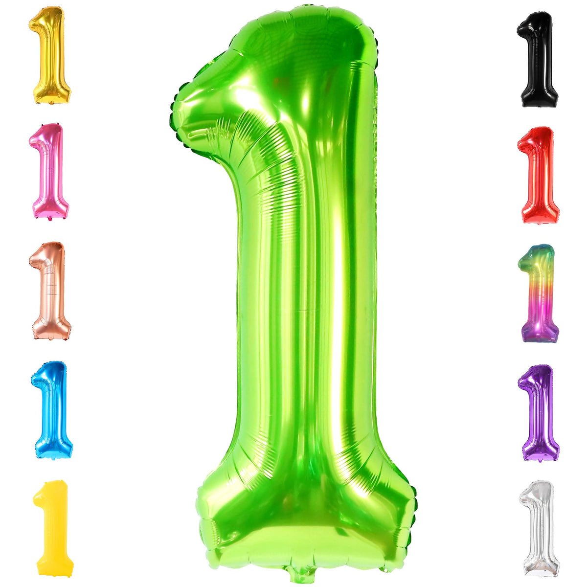 KatchOn green 40-inch number 1 balloon for standout first birthday decor.