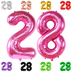 KatchOn hot pink 28 balloon number, 40-inch, dramatic centerpiece for photos.