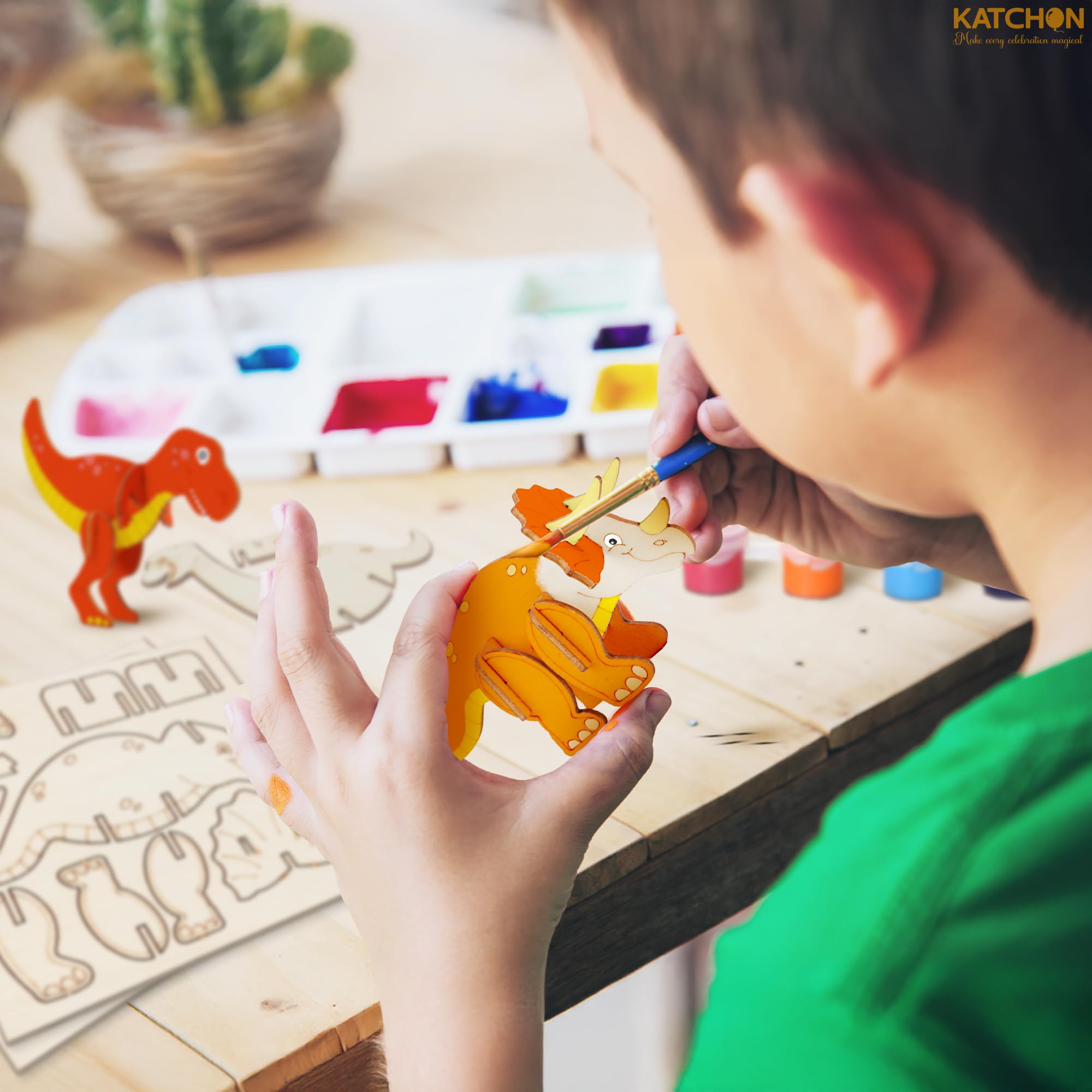 KatchOn kids dino painting activity – engaging craft that supports focus and creativity.