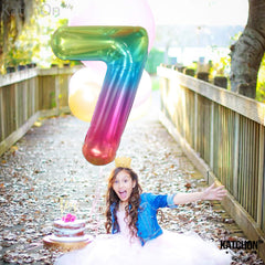 KatchOn-number-7 balloon with ribbon included for easy setup.