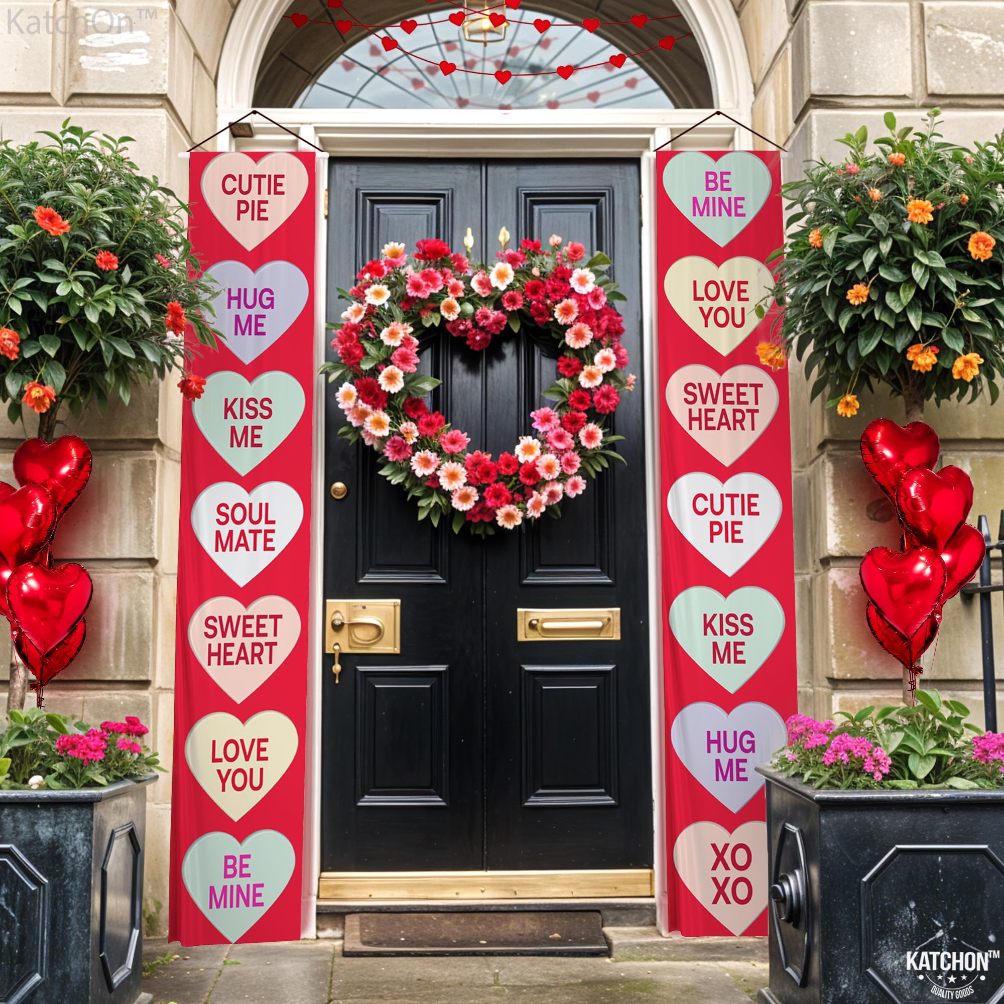 KatchOn outdoor valentines banner ideal for porches and yards.