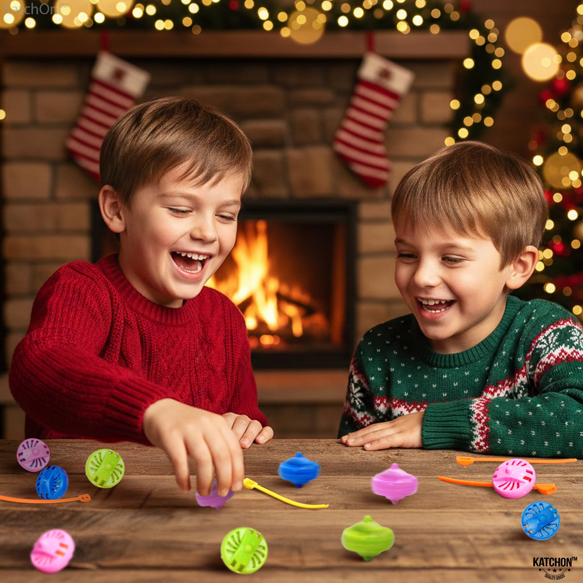 KatchOn party favors with 24 colorful tops for kids' gifts.