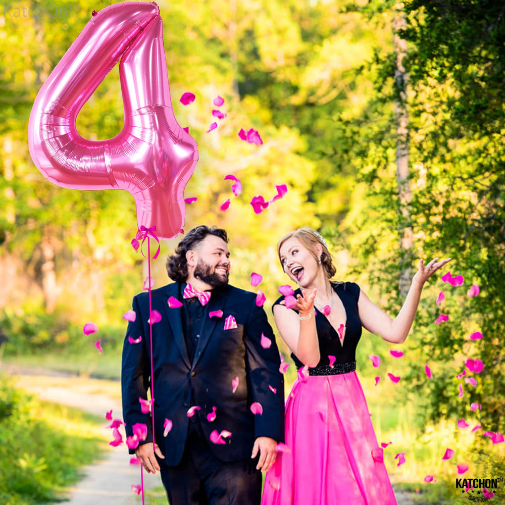KatchOn pink number 4 balloon brightens anniversaries and birthday celebrations