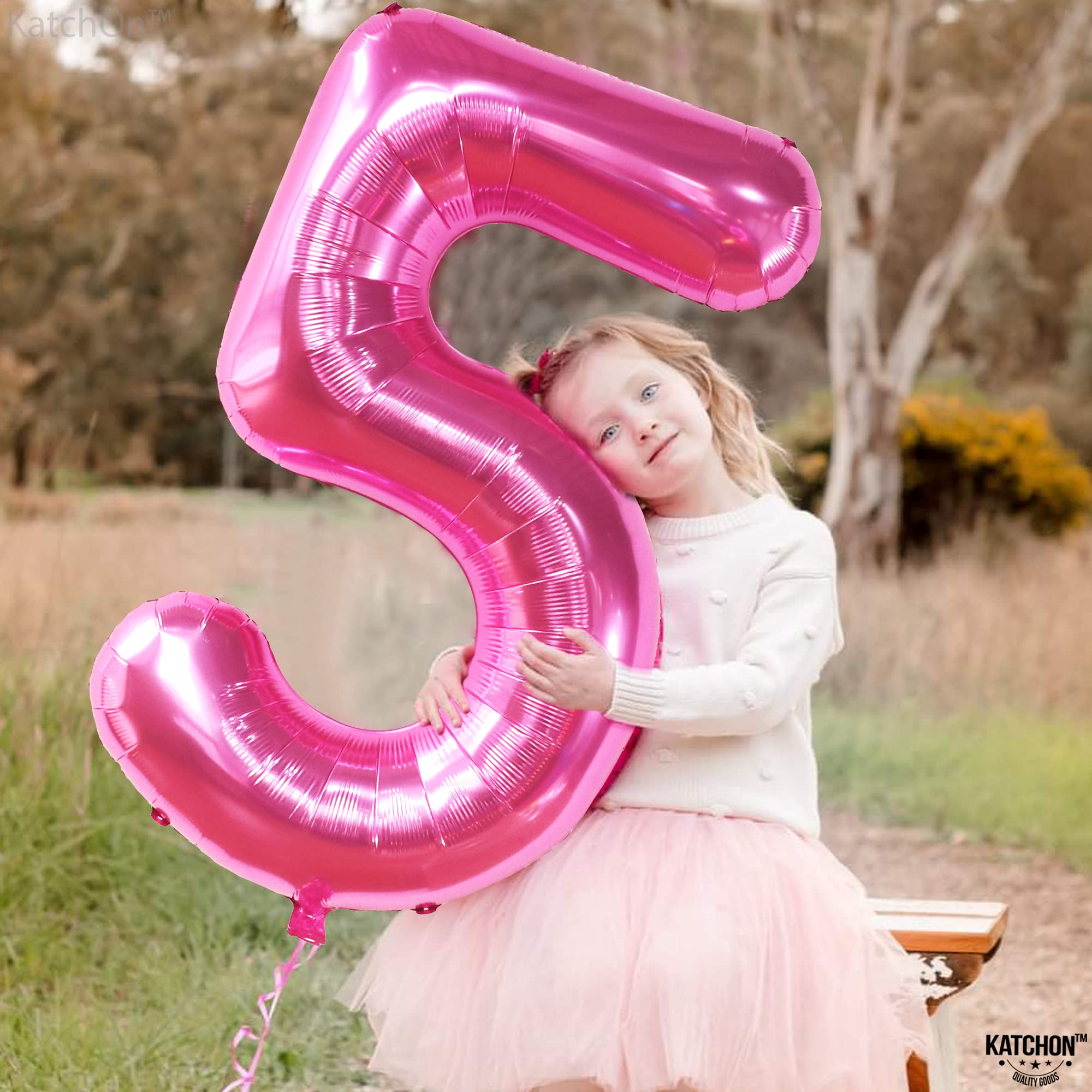 KatchOn pink birthday balloon highlights a perfect 5th birthday setup and pink-themed event