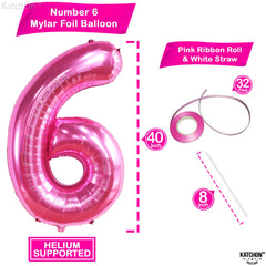 KatchOn pink birthday decor set for a princess-themed 6th birthday party.