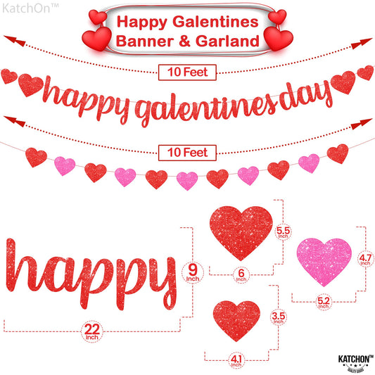 KatchOn prestrung galentines banner provides quick setup for office or home celebrations