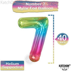 KatchOn rainbow-7 balloon-foil for unicorn-themed party décor and photo ops.