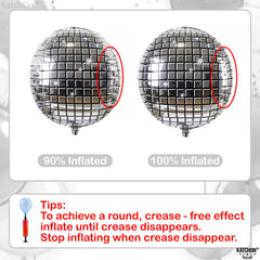 KatchOn reusable disco ball balloons with durable foil material.