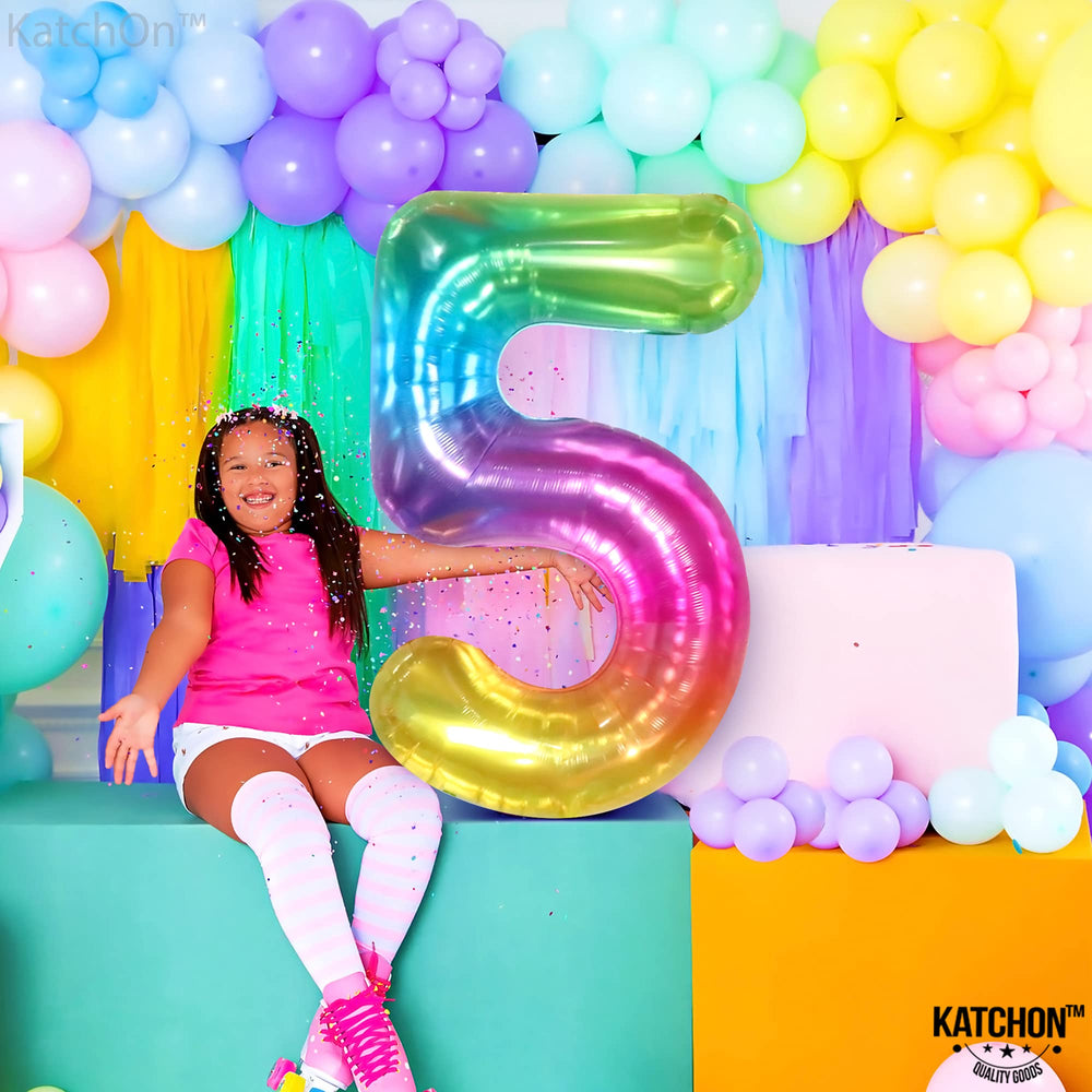 KatchOn reusable Grade-A material balloon number 5 lasts through long celebrations.