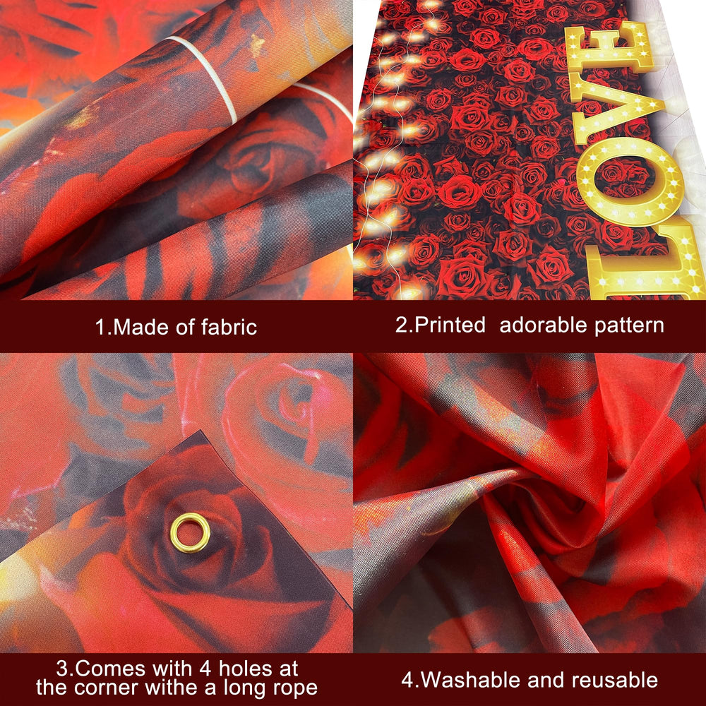 KatchOn romantic wall banner with gold accents elevates event decor