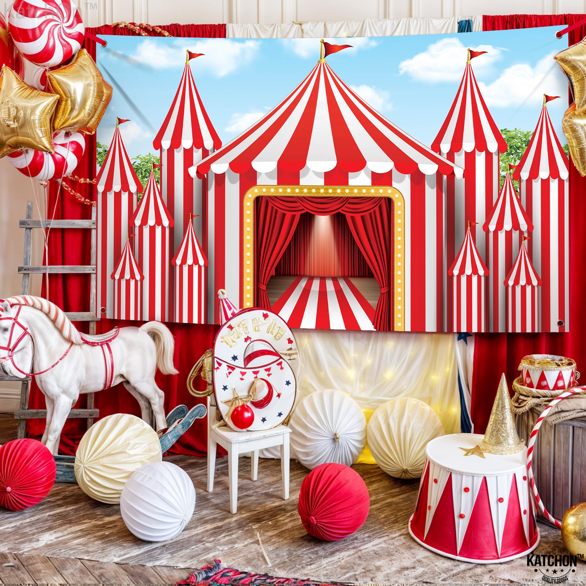 KatchOn XtraLarge carnival birthday backdrop ideal for celebrations.