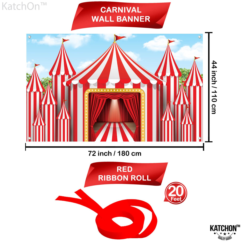 KatchOn XtraLarge carnival photo backdrop enhances party visuals and guest photos.