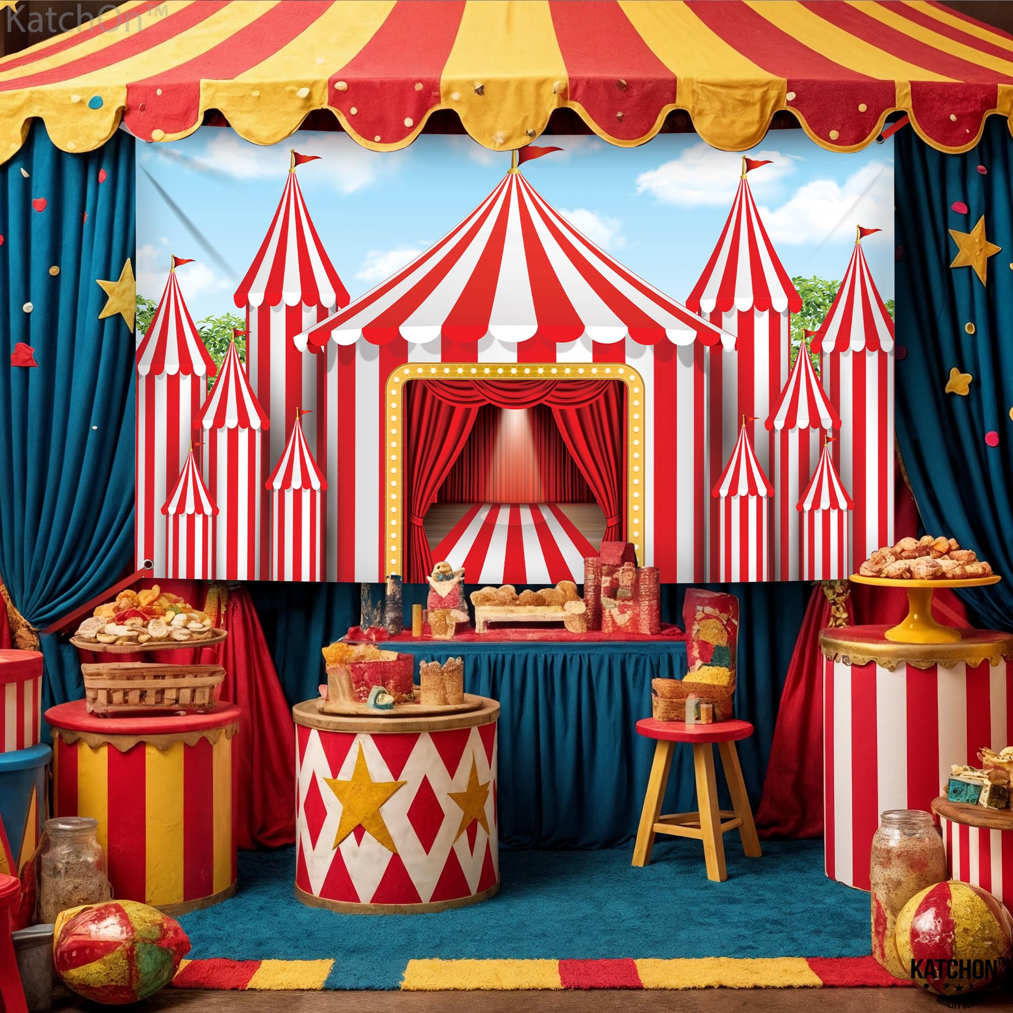 KatchOn XtraLarge welcome to the carnival banner creates inviting entrances.