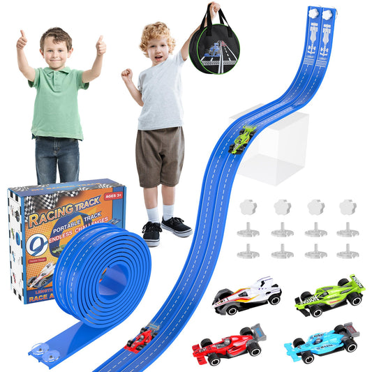 Katgogoo 20ft flexible race track with start flag aids quick, head-to-head gameplay