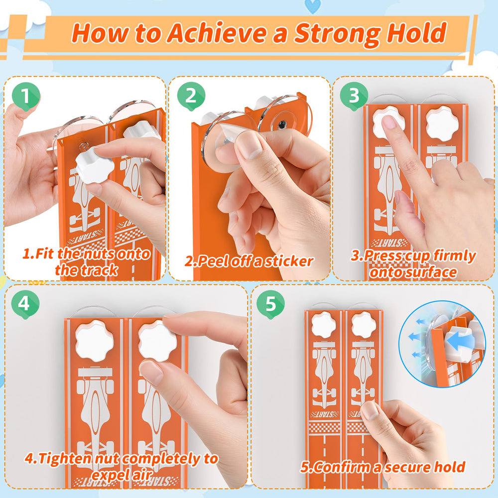 Katgogoo suction cups provide a strong grip on glass, tile, or metal