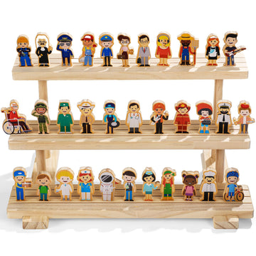 Kathfly wooden community helpers figures display diverse occupations for inclusive play.