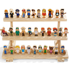Kathfly wooden community helpers figures display diverse occupations for inclusive play.