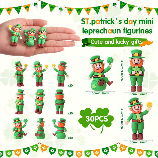 Close-up of Kathfly leprechaun gnomes in vivid green with shamrock accents