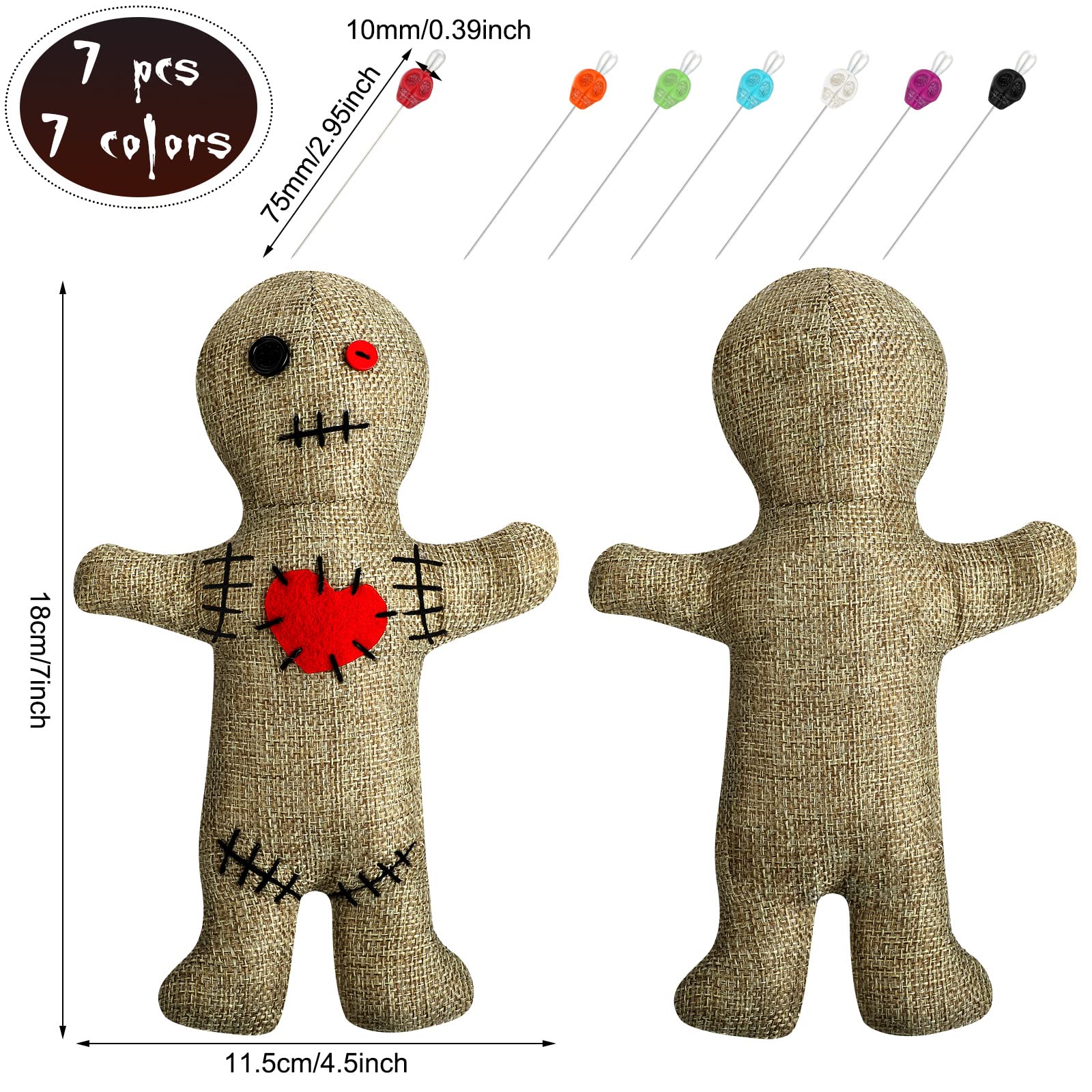 Kathfly voodoo doll cotton linen finish feels sturdy and decorative.