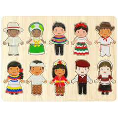 Kathfly wooden diverse doll puzzle cover shows varied skin tones for inclusive play