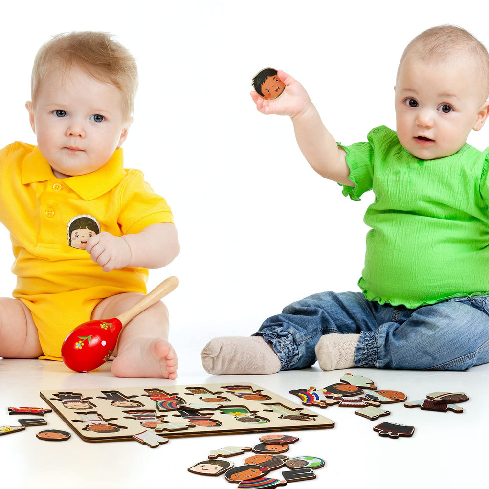 Kathfly wooden puzzle base pattern guides kids to finish puzzles