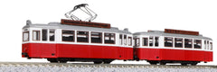 KATO Maitram Classic Red 14-806-3 front view showcases retro road train styling for display and dioramas.