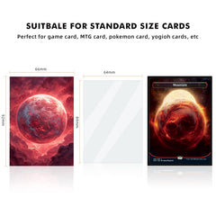 Katomula 66x92mm sleeves shown fitting standard MTG cards for reliable double-sleeving.