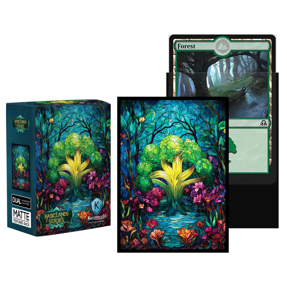 Katomula forest back-texture sleeves highlight design while ensuring smooth shuffling.