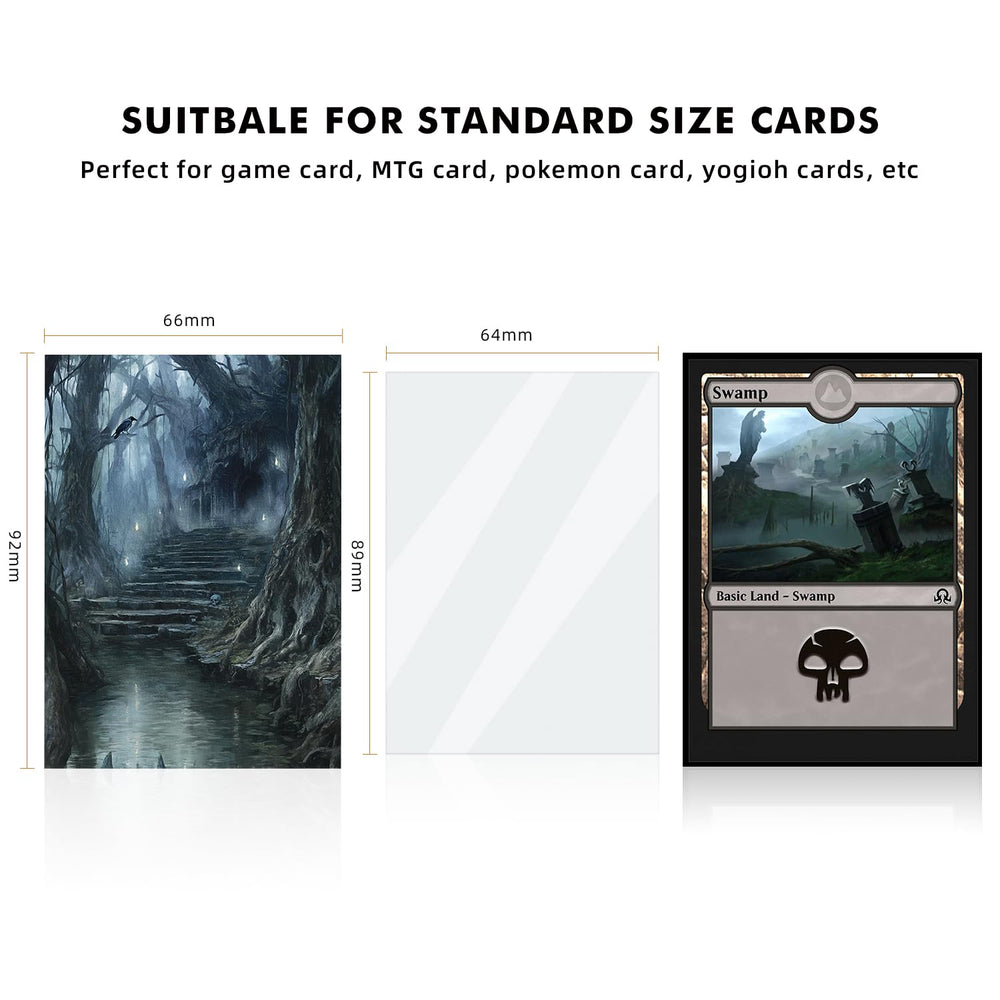 Katomula inner sleeves 66x92 image demonstrates precise standard card fit for MTG.