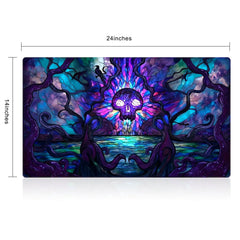 Katomula MTG Playmat stitched edge closeup reveals durable construction.