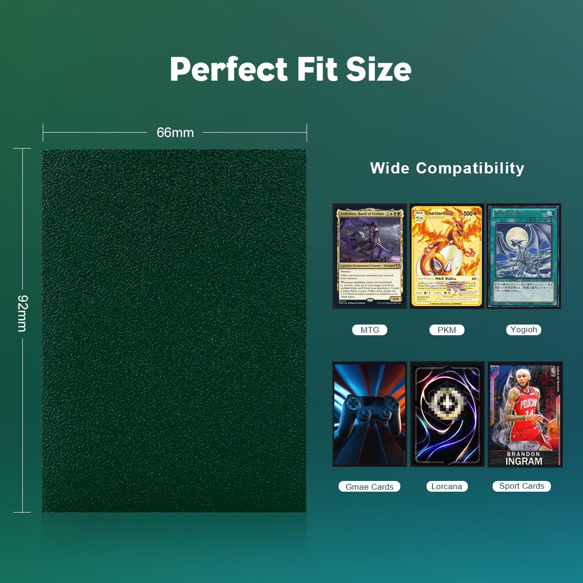 Katomula colorful packaging box stores 100 sleeves or 70 sleeved cards securely.