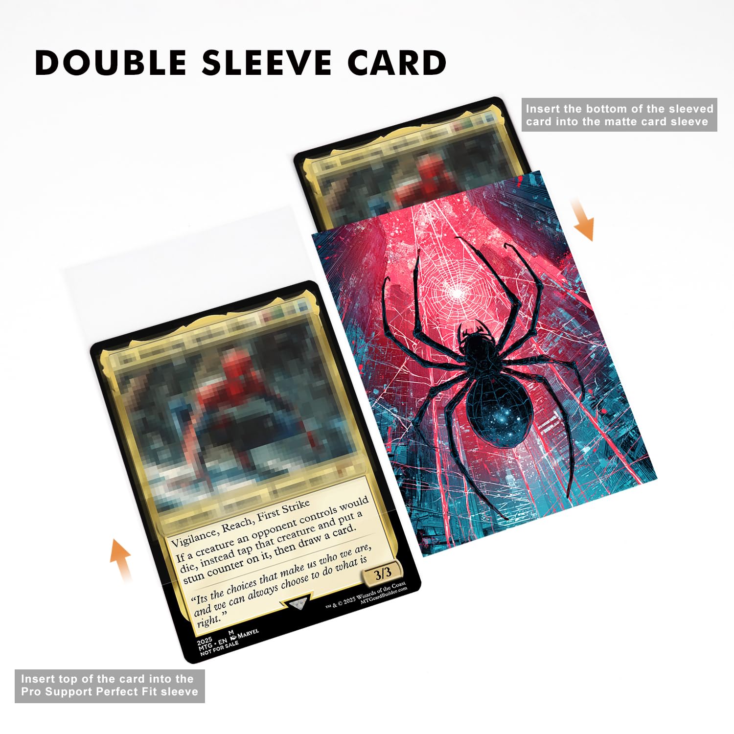 Katomula Spider standard size sleeves fit 66x92mm cards securely