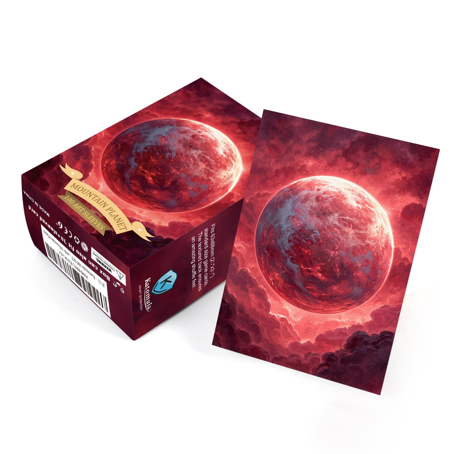 Katomula storage box keeps 100 sleeves organized and ready for travel.