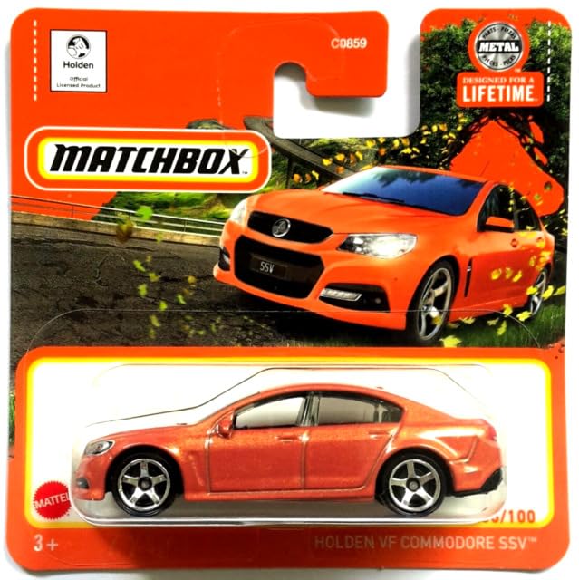 Kauf und Spar Matchbox 2024 Holden VF Commodore SSV Pearl Orange, ideal for display.