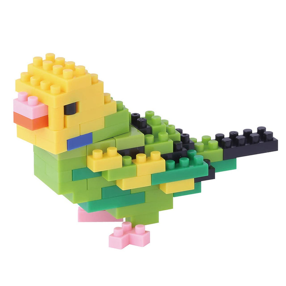 KAWADA nanoblock Budgie Green Opaline bird assembly kit for detailed, satisfying building play.