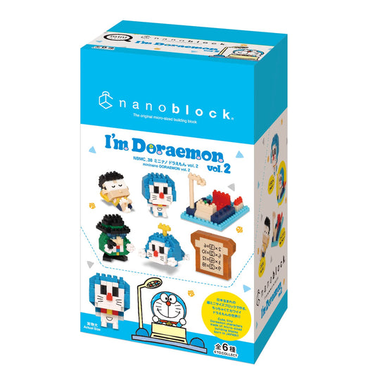 Kawada Nanoblock Doraemon Vol.2 six-character assembly, compact desk art.