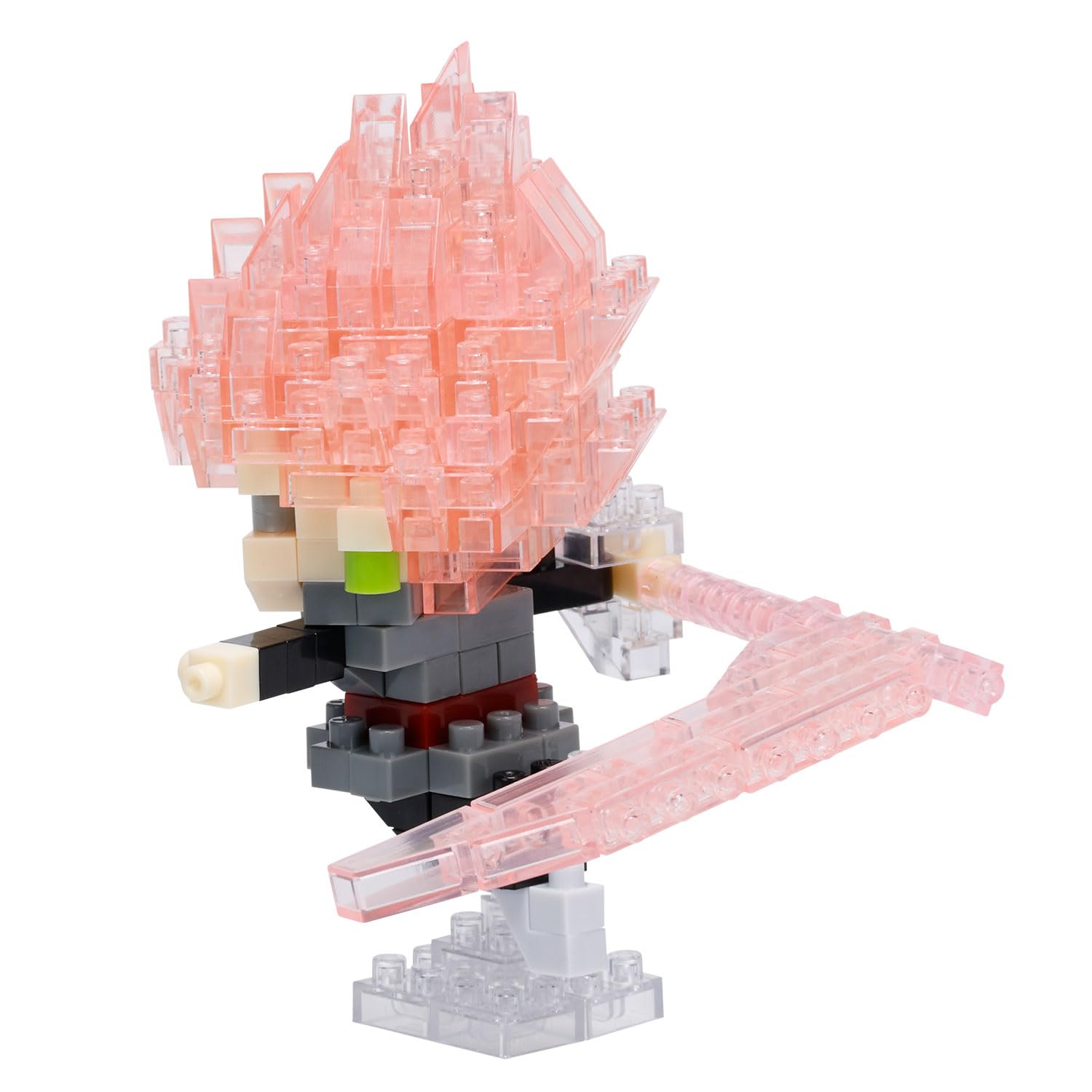 Kawada Nanoblock Dragon Ball Super Goku Black Rosé detail shot highlights micro-build precision
