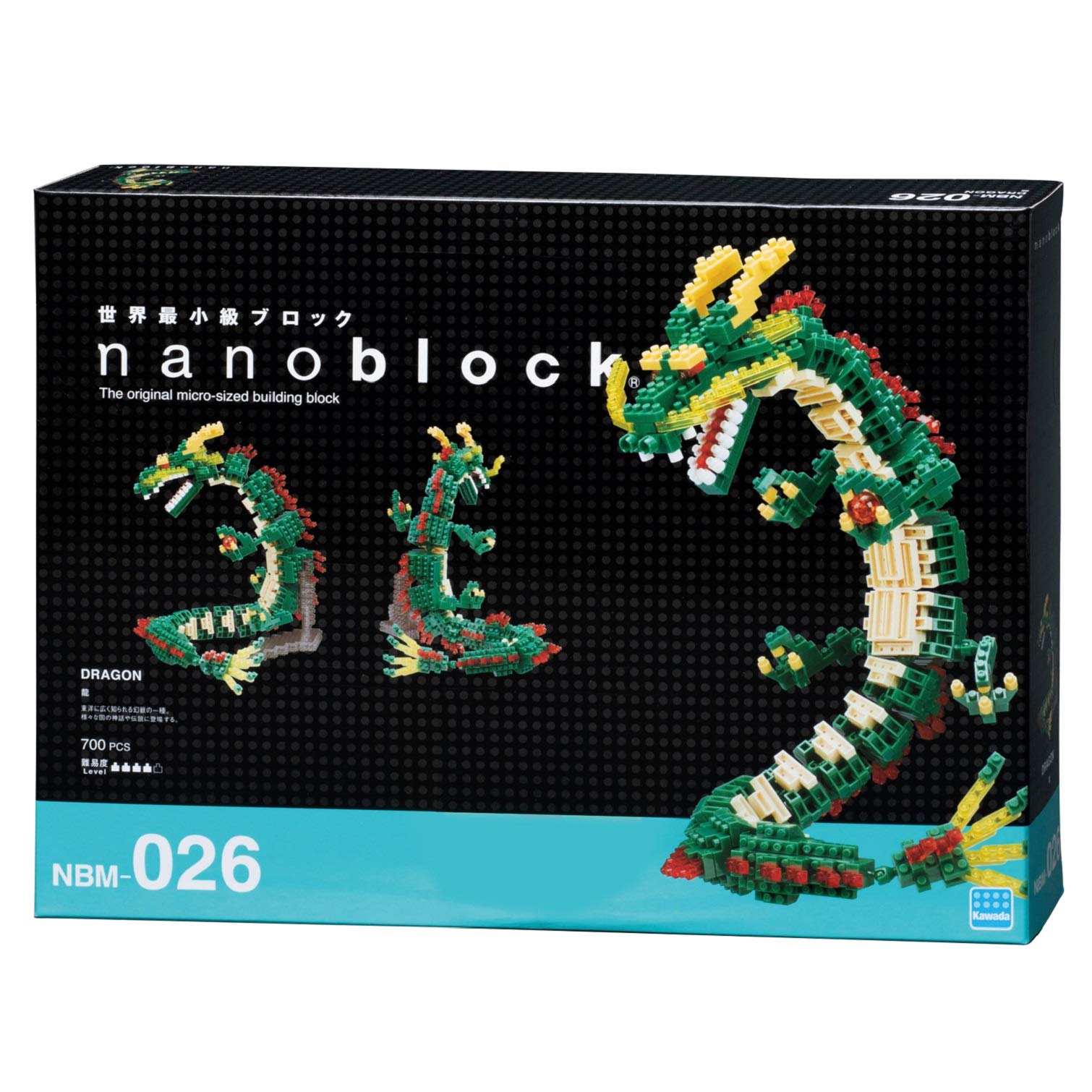 KAWADA Nanoblock Dragon close-up shows tiny 4mm bricks and lifelike details