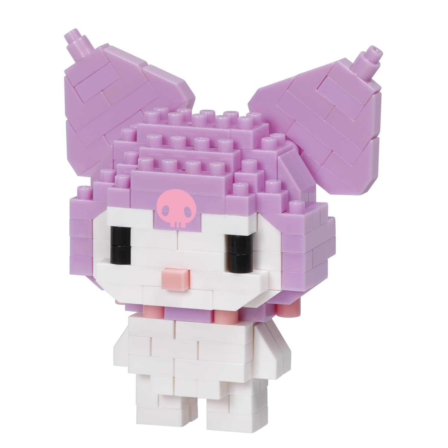 Kawada Nanoblock Kuromi building kit—compact 160-piece set for display and creative play.