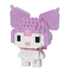 Kawada Nanoblock Kuromi building kit—compact 160-piece set for display and creative play.